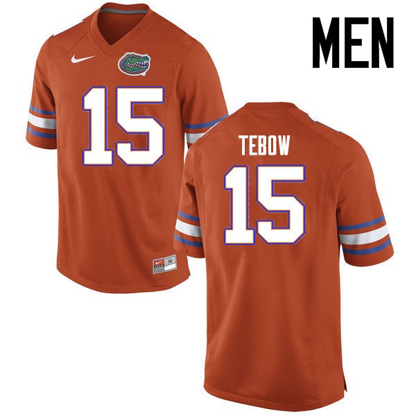Florida Gators Men #15 Tim Tebow College Football Jersey Orange